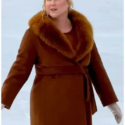 Amy Schumer Kinda Pregnant Brown Shearling Coat