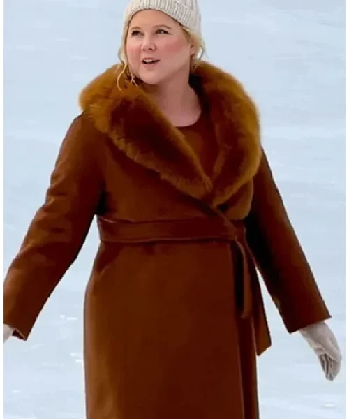 Amy Schumer Kinda Pregnant Brown Shearling Coat