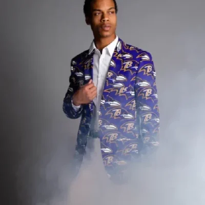 Aprilette Baltimore Ravens Blue Printed Blazer