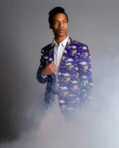 Aprilette Baltimore Ravens Blue Printed Blazer