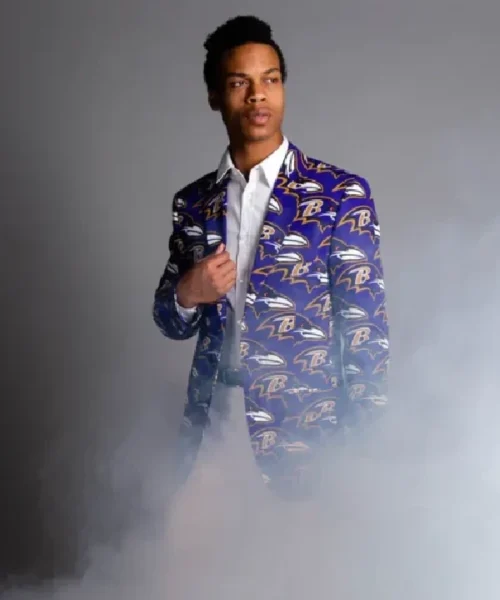 Aprilette Baltimore Ravens Blue Printed Blazer