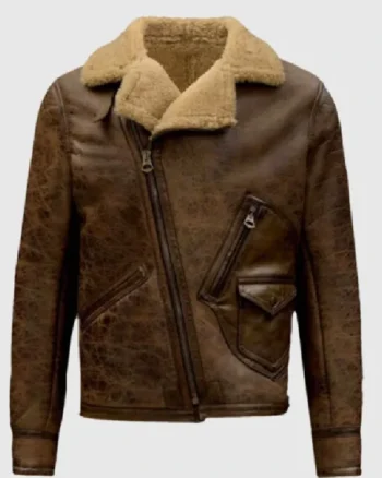 Aquaman Justice League Brown Leather Fur Jacket