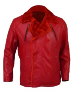 Barry Shearling Fur Red Leather Jacket