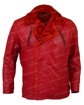 Barry Shearling Fur Red Leather Jacket