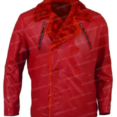 Barry Shearling Fur Red Leather Jacket