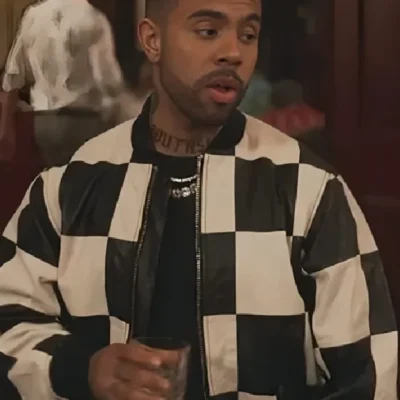 Bel-Air S03 Vic Mensa Checkered Leather Jacket