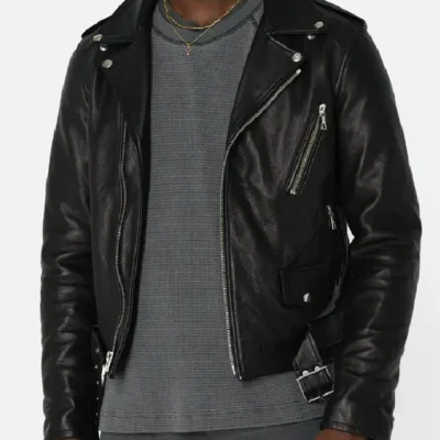 Black Leather Moto Jacket Men