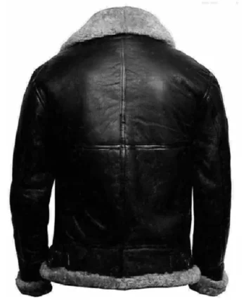 Buy Carl RAF Aviator SF Flying Bomber Pilot Sheepskin Leather Black Shearling Fur Jacket Sale (3)