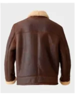 Buy Clark Aviator Shearling Real Leather Brown Jacket For Sale