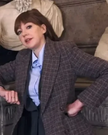 Buy Diane Morgan Tv Series Cunk on Earth 2022 Philomena Cunk Brown Cotton Coat Sale