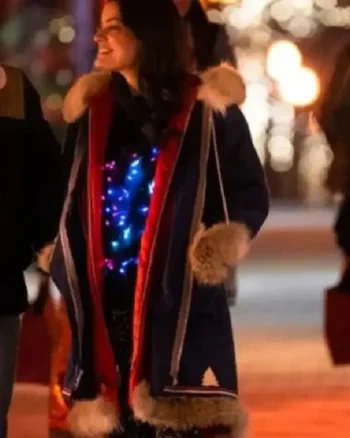Buy Emma Destination Christmas 2022 Natasha Wilson Blue Parka Hooded Jacket Sale