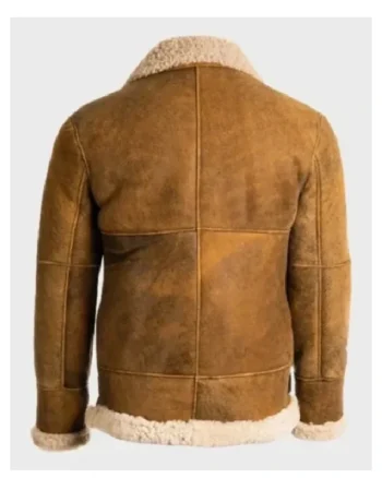 Buy Jay Brown Sheepskin Shearling Aviator SF Leather Jacket Sale