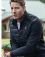 Buy Justin Hartley TV Series Tracker 2024 Colter Shaw Blue Puffer Jacket Sale