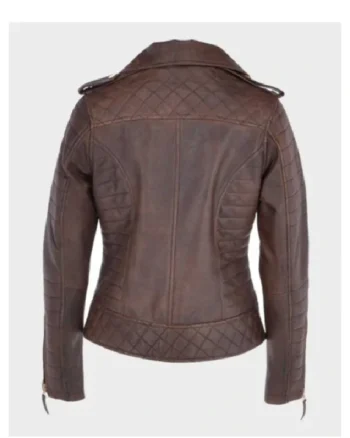 Buy Kara Distressed Brown Biker Pure Leather Jacket Sale