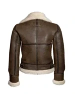 Buy Katie Distressed Brown Shearling Real Leather Jacket For Sale