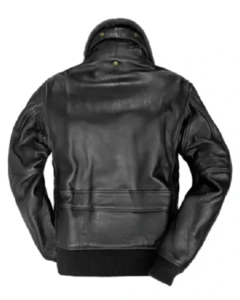 Buy Mark US Shearling G-1 Bomber Flight Black Genuine Leather Jacket With Detachable Fur Collar Sale