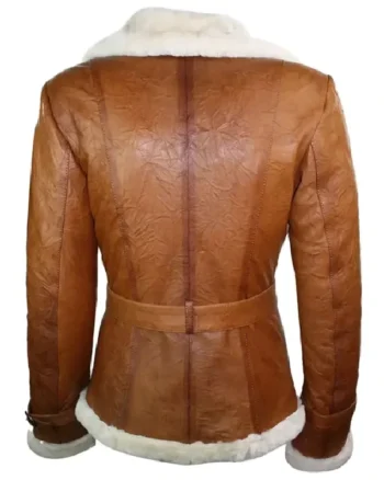 Buy Rachael Pilot Aviator Brown Double Breasted Leather Brown Shearling Fur Jacket Sale