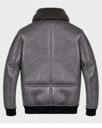 Buy Robinson Aviator Grey Sheepskin Shearling B2 Bomber Pilot Flight Leather Jacket Sale