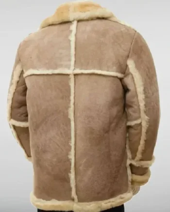 Buy SF-0325 Heavy Thick Shearling Fur Beige Suede Leather Jacket Sale