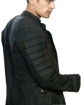 Buy Theo James Divergent Allegiant Four Black Quilted Leather Jacket Sale
