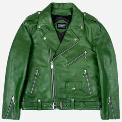 Cactus Commando Green Leather Jacket
