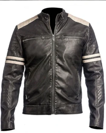 Cafe Racer Vintage Retro Motorbike Leather Jacket