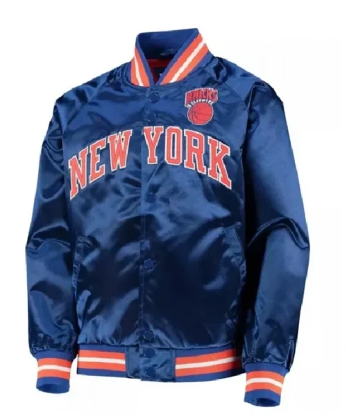 Classics Hardwood Ny Knicks Satin Blue Jacket