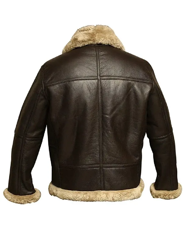 Darren SF Aviator RAF Bomber Reddish Shaded Sheepskin Shearling Real Leather Jacket