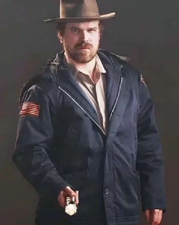 David Harbour Stranger Things Blue Jacket