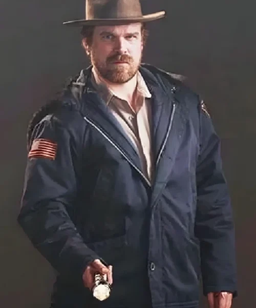 David Harbour Stranger Things Blue Jacket