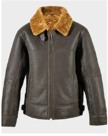 Davis Shearling Leather Brown Jacket