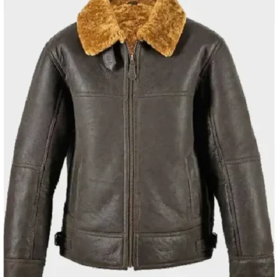 Davis Shearling Leather Brown Jacket