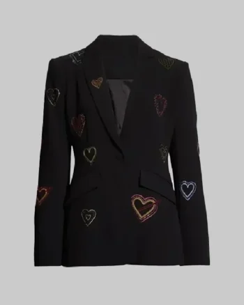Days Of Our Lives Stephanie Johnson Black Sequin Heart Blazer