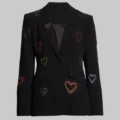 Days Of Our Lives Stephanie Johnson Black Sequin Heart Blazer