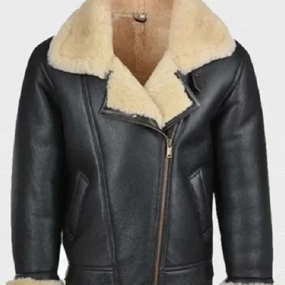 Erik Shearling Black Sheepskin Leather Jacket