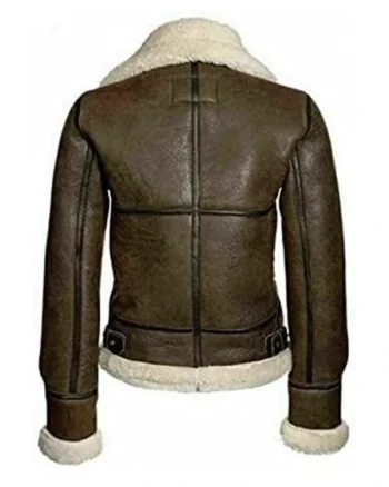 Frank Aviator SF Bomber Distressed Brown RAF Real Shearling Fur Jacket