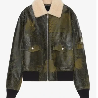 Frenton Aviator Naval Leather Jacket