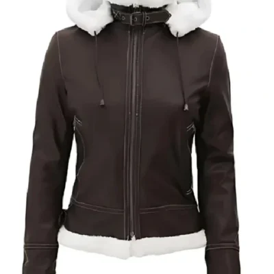 Jasmine Dark Brown Jacket with hood