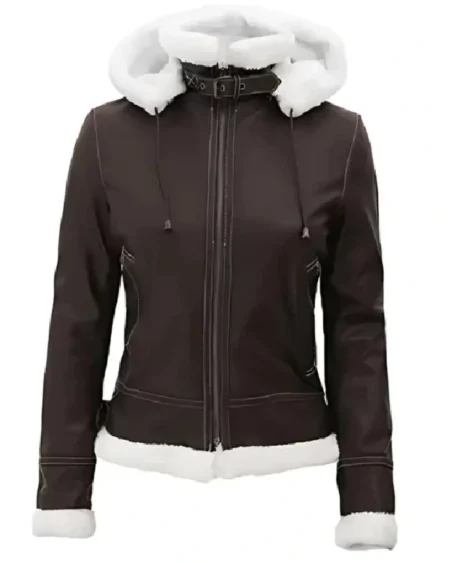 Jasmine Dark Brown Jacket with hood