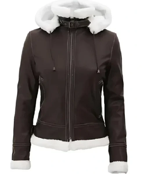 Jasmine Dark Brown Jacket with hood