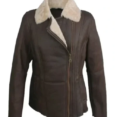 Jessica Vegan Aviator Leather Jacket