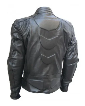 Men Black Leather Motorcycle Jacket With Armor Sale