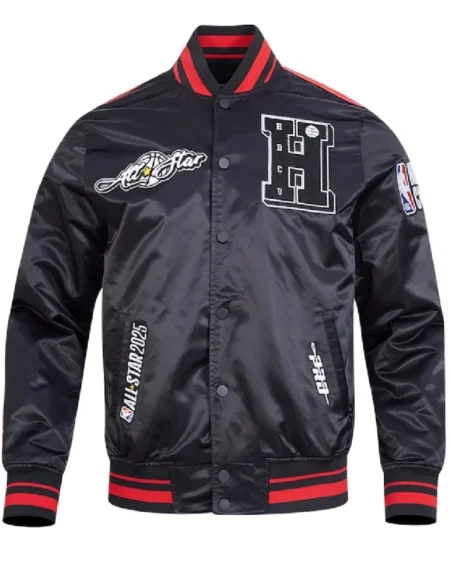 NBA All-Star Game 2025 Black Satin Jacket