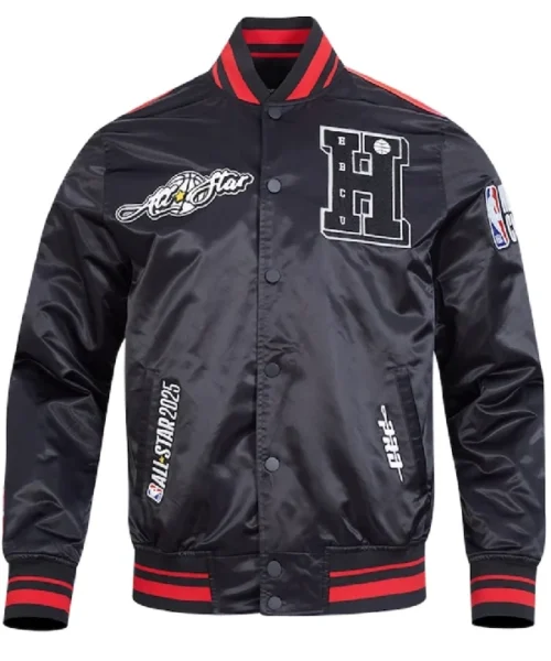 NBA All-Star Game 2025 Black Satin Jacket