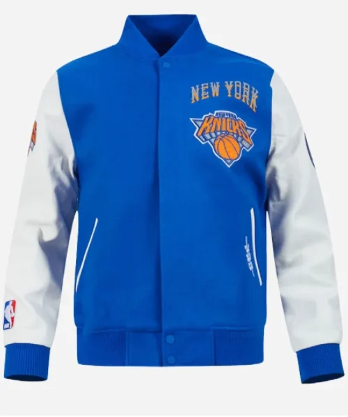 New York Knicks Blue City Edition Wool Varsity Jacket