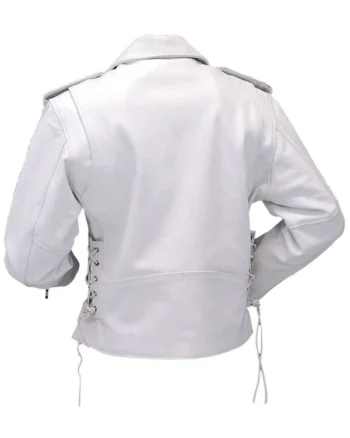 Order White Leather Biker Jacket Womens Sale