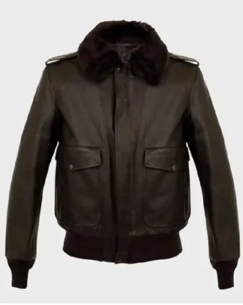 Parker A2 Shearling Brown Bomber Leather Jacket