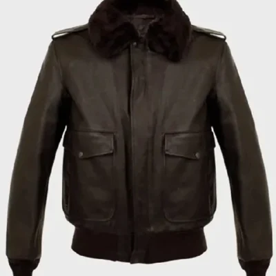 Parker A2 Shearling Brown Bomber Leather Jacket