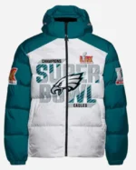Philadelphia Eagles Super Bowl LIX Champions Puffer Hooded Jacket