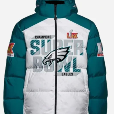 Philadelphia Eagles Super Bowl LIX Champions Puffer Hooded Jacket